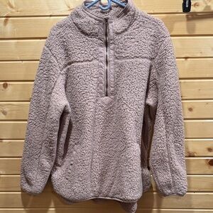 Cozy Mauve Pink Sherpa Pullover